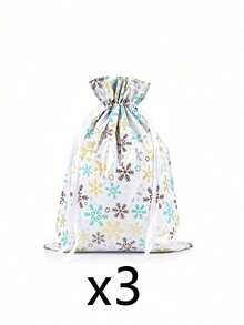 3pcs/1pc 51cm*39cmLarge Christmas Drawstring Gift Bag – Reusable, Durable Plastic Bag With Snowflake Print – Holiday Shopping Bag – Suitable For Christmas, Everyday Use, And Themed Parties - One Size Fits All - View 7
