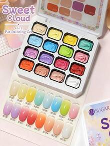 UR SUGAR 16 Colors/1 Group Nude Color Pat Painting Gel For Gradient Stamping Drawing & Pattern UV/LED Soak Off Manicure - Multicolor - View 13
