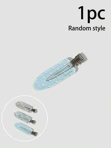 6/3pcs Cute Sweet Style Blue Seamless Alligator Hair Clips Gentle Girly Floral Polka Dot Side Bang Clips Rhinestone Bow Hair Clips For Women, - Multicolor - View 11