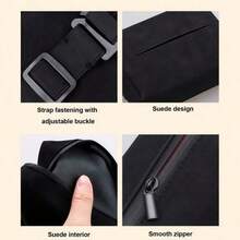 1PC Suede Plush Hanging Car Tissue Box, Delicate Plush Surface Luxury Style, Hanging Design Saves Car Space, Convenient Tissue Dispensing, Beautifies Car Interior - Faux Leather Plush Tissue Box - View 2
