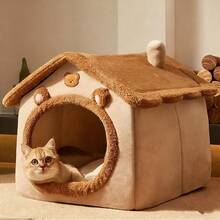 Cama para mascotas todo en uno, colchoneta espaciosa y transpirable, suave y cómoda, lavable, para todas las estaciones, apta para gatos pequeños y medianos, cachorros y perros pequeños, diseño delicado, disponible en varios modelos. - M - Ver 9