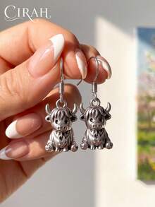 1 Pair Modern Women's Pendant Earrings, Suitable For Daily Wear, Wedding Party, Birthday Anniversary Jewelry Gift - Antique Silver - View 1