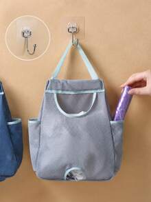 Trash Bag Holder, Wall-Mounted Kitchen Storage Bag, Foldable Mesh Storage Bag, Wall-Mounted Plastic Bag, Mesh Bag Storage, Water Dispenser Plastic Bag Rack, Kitchen Tools, Kitchen Supplies, Summer Beach Party, Trash Collection, Storage Bag, Camping, Party, Room Decor, Living Room, Bathroom, Kitchen Supplies - Multicolor - View 4