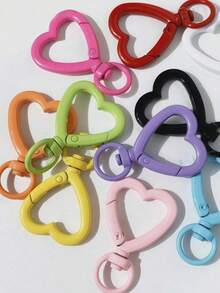 10/20/30pcs Heart-Shaped Keychain Swivel Hook, Cute Zinc Alloy Spring Clip Key Ring, Handbag Clip, Suitable For DIY Crafts - Heart-shaped Keychain - View 3