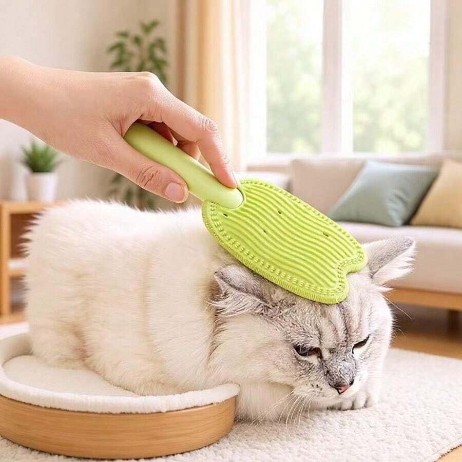 Sarung Tangan Perawatan Hewan Peliharaan Silikon Dua Sisi untuk Memandikan Kucing, Menghilangkan Bulu Rontok, Menyisir Kutu, Sisir Kutu Kucing - MultiWarna - View 1
