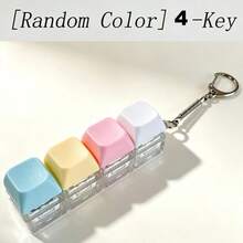 Keyboard Cube Stress Relief Keychain - Pressable Buttons, Soothing Desk And Pocket Accessory, Unisex For Adults, Car Keychain And Bag Charm, Birthday Gift, Student (Note: Non-Glowing) - Multicolor - View 10