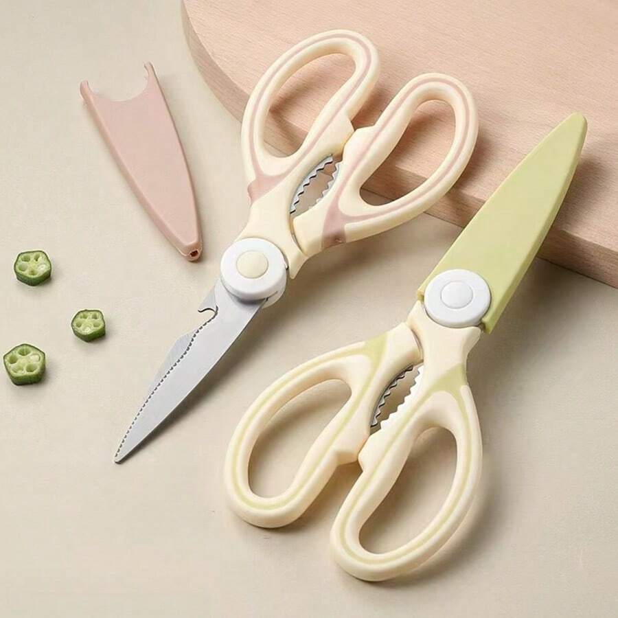 Multifunctional Powerful Scissors | Kitchen & Home Use Scissors, Ergonomic Handle, Rust-Resistant Sharp Blades, Can Cut Meat & Vegetables, Elegant Gold Appearance, Also Suitable As Tailoring Scissors, Ideal For Daily Kitchen & Office Use, Perfect Gift For Women - Gold - View 1