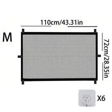 7-Piece Pet Fence Gate With Mesh (Includes Adhesive Hooks), Cat And Dog Bed Protection Barrier, Portable Pet Isolation Fence For Entryway, Indoor And Outdoor Pet Guard, Prevents Pets From Running Wild, Falling And Getting Injured, Easy And Quick Installation, Removable Anytime - Multicolor - View 10