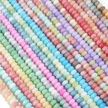 1pc Glass Floral Wheel Abacus Beads, Solid Color Spacer Beads For Bracelet Chain, DIY Necklace Earrings Pendant Jewelry Making Accessories - Abacus Beads - View 7