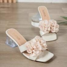 Dual Solid Color Elegant Fabric Flower Party All Seasons - White - View 6