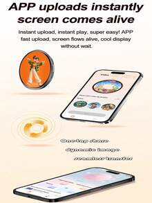 YAIUZGOO Digital Display Backpack Brooch, Dynamic Photo Design, Touch Control, Unique Personalized Style, Suitable For Backpack, Personal Style, Cosplay And Fan Circle Wearable Badge Accessory - Multicolor - View 7