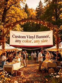 1pc Customized Banner, Indoor/Outdoor Personalized Full Color Banner Sign, Suitable For Retail, Party, Advertising, Wedding, Commercial Promotion, Trade Show, Home Decor, Birthday Gift, Party Decoration, Wedding, Halloween, Christmas - Multicolor - View 2