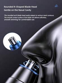 AXH. 2-In-1 Electric Nose Hair Trimmer Ear Face Eyebrow Hair Cleaning & Grooming Tool Home Use Unisex Nose Hair Remover Facial Care Kit - Black - View 4