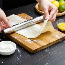 1pc Stainless Steel Rolling Pin, Baking Rolling Pin, Non-Stick Rolling Pin, For Baking Soft Candy, Pizza, Pie, Pastry, Dough, Cookies - Silver - View 8