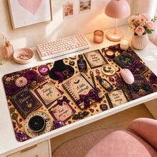 1pc Witchy Desk Mat, Bookish Halloween Desk Pad, Spells Potions & Hexes Witch Decor, Cozy Witch Office Accessory 3 Sizes Available - View 1