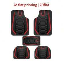 Car Floor Mats: 5pcs Luxury Black And Red Abdominal Muscle Pattern, Durable, Easy To Clean, All-Weather – Fit For Cars, Trucks, SUVs – Ideal Gift For Car Enthusiasts - A - View 4