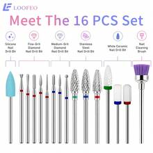 16Pcs Nail Drill Bits Kit, For Electric Nail File, Salon Home Manicure - Multicolor - View 2