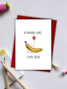 OBOVAY 1pc Funny Banana Bread Birthday Card, Best Friend Birthday Gift, "You Are My Banana Bread" Card... - A - View 4