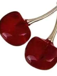 1/2pcs Cherry Dice Keychain Charm For Women & Men, Y2K Billiard Ball Pendant For Backpack Bag, Cute Heart Clasp Key Ring For Car Gift - Multicolor - View 6