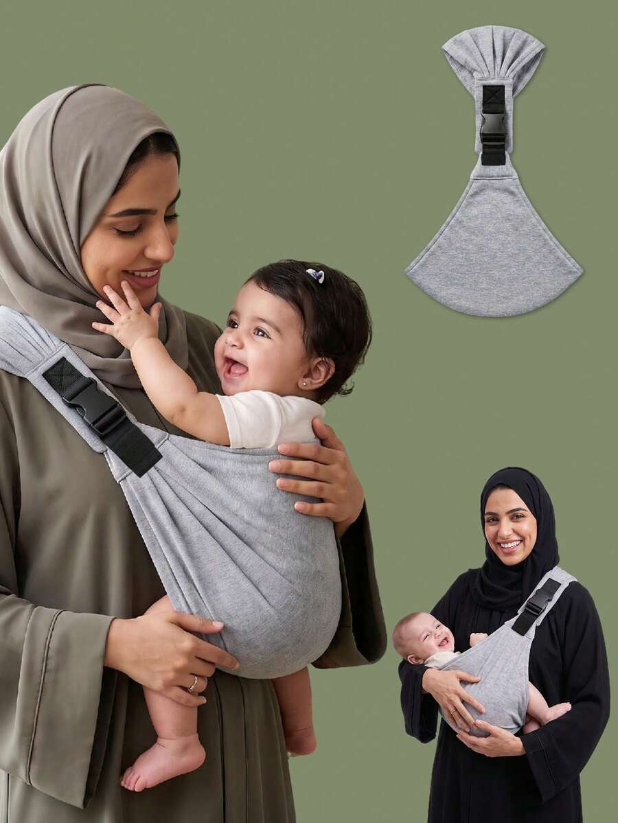 HAPPY WALK 1 buah Gendongan Bayi Satu Bahu Baru, Seling Depan yang Dapat Disesuaikan untuk Orang Tua, Cocok dari Bayi Baru Lahir hingga Balita, Pilihan Hadiah Sempurna untuk Bayi Baru Lahir - Sahar Grey - View 1