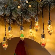 1pc 10LED Charming Christmas Wish Ball Fairy Light String, Indoor Light String For Party, Halloween, Thanksgiving, Christmas, Window, Christmas Tree Decoration, With Christmas Tree, Santa Claus, Snowman, Deer Design (Battery Powered, Batteries Not Included) - Christmas String Lights - View 8