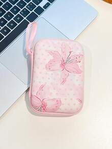 Cute Printed Hard EVA Storage Case, Portable Zipper Electronic Organizer Pouch With Lanyard For Earphone, USB Cable, Charger, Travel Digital Accessories Carrying Bag - Multicolor - View 6