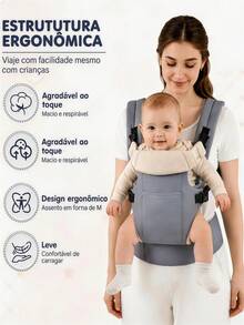 1 Buah Gendongan Bayi Multifungsi Depan dan Belakang, Dapat Diatur dan Nyaman, Dapat Dicuci dengan Mesin, Ringan, Cocok untuk Semua Musim, Membebaskan Tangan Ibu untuk Membawa Bayi di Luar Ruangan - 1 gendongan bayi - View 5