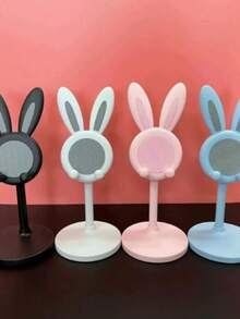 1pc Cute Rabbit Phone Holder, Multi-Functional Adjustable Height, Telescopic, Slouchy Selfie Desktop Stand For IPad And Tablet, Creative Decoration And Charging, Non-Slip Design, Suitable For Various Scenarios - Rabbit Ears - View 5