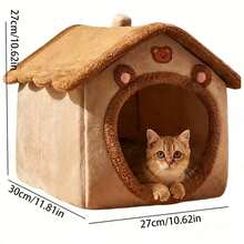 Cama para mascotas todo en uno, colchoneta espaciosa y transpirable, suave y cómoda, lavable, para todas las estaciones, apta para gatos pequeños y medianos, cachorros y perros pequeños, diseño delicado, disponible en varios modelos. - M - Ver 5