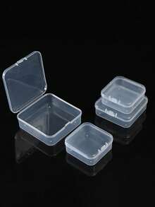 5/4pcs Transparent Jewelry Storage Box, PP Material Packaging Box, Gift Storage Box, Jewelry & Hair Accessories Organizer - Multicolor - View 6