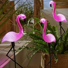1-To-3 Flamingo Solar Lights, LED Glowing Lawn Lights, Holiday Decoration Lights, Suitable For Outdoor Garden, Yard Lawn, Balcony Patio - Flamingo 1-to-3 Cable - View 7