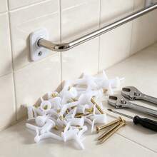 50 Sets/100 Sets Drywall Anchor Kit (Includes 50 Anchors + 50 Self-Tapping Galvanized Screws) Heavy Duty Hollow Wall Anchor Set, Plastic Butterfly Expansion Tube With Gold Screws, For Drywall Installation - Expanding Screws - View 2