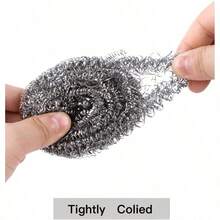 1/20pcs Stainless Steel Wire Scrubbers, Heavy Duty Steel Wire Brush, Suitable For Kitchen Bowls, Dishes, Pots, Pans, Ovens, Grills, Sinks Cleaning, Reusable Metal Wire Dish Cloth - Multi-color - View 4