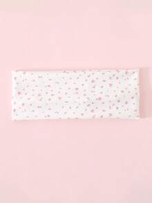 1pc Ins Style Girly Pink Striped Ditsy Floral Wide Headband, Highly Attractive Soft Elastic Non-Slip Hairband - Multicolor - View 8