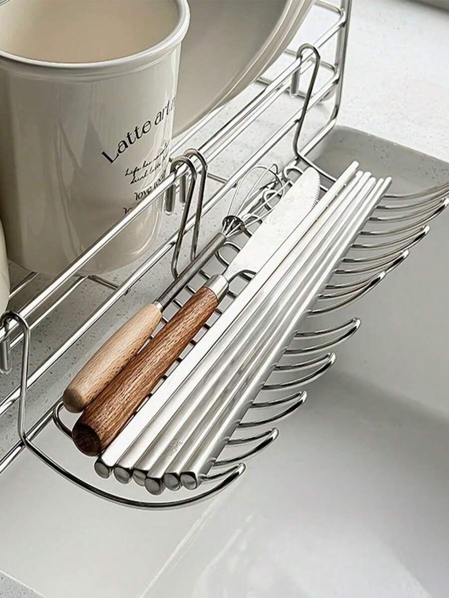 Stainless Steel Kitchen Sink Sponge Holder With Multi-Bend Hook, Rust-Proof Detachable Sink Side Storage Rack For Dish Sponges, Scouring Pads, Pot Brushes, Quick-Drain Organizer