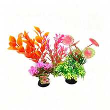 Colorful Artificial Plastic Plants Decoration Set For Fish Tank, Aquarium Decorative Grass, Fish Tank Decoration Hiding Accessories - A - View 8