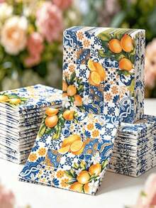 20pcs/40pcs/60pcs/80pcs/Lemon Party Napkins, Disposable Paper Napkins, Yellow Birthday Party Decoration Napkins, Suitable For Daily, Holiday, Summer Party, Wedding Table Decor And Scrapbooking - Multicolor - View 1