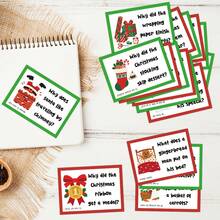 40pcs Fun Christmas Joke Question Cards With Answer - Holiday Q&A Game Cards With Santa, Elf, Reindeer & Snowman Designs, Christmas Party Game Cards, Christmas Gifts - A - View 4