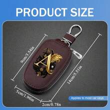A-Z Letter Fashionable PU Black Car Keychain Protective Case With Zipper And Keychain, Car Keybox, Car Keychain, Men's Gift, Valentine's Day Gift, Per - Multicolor - View 4
