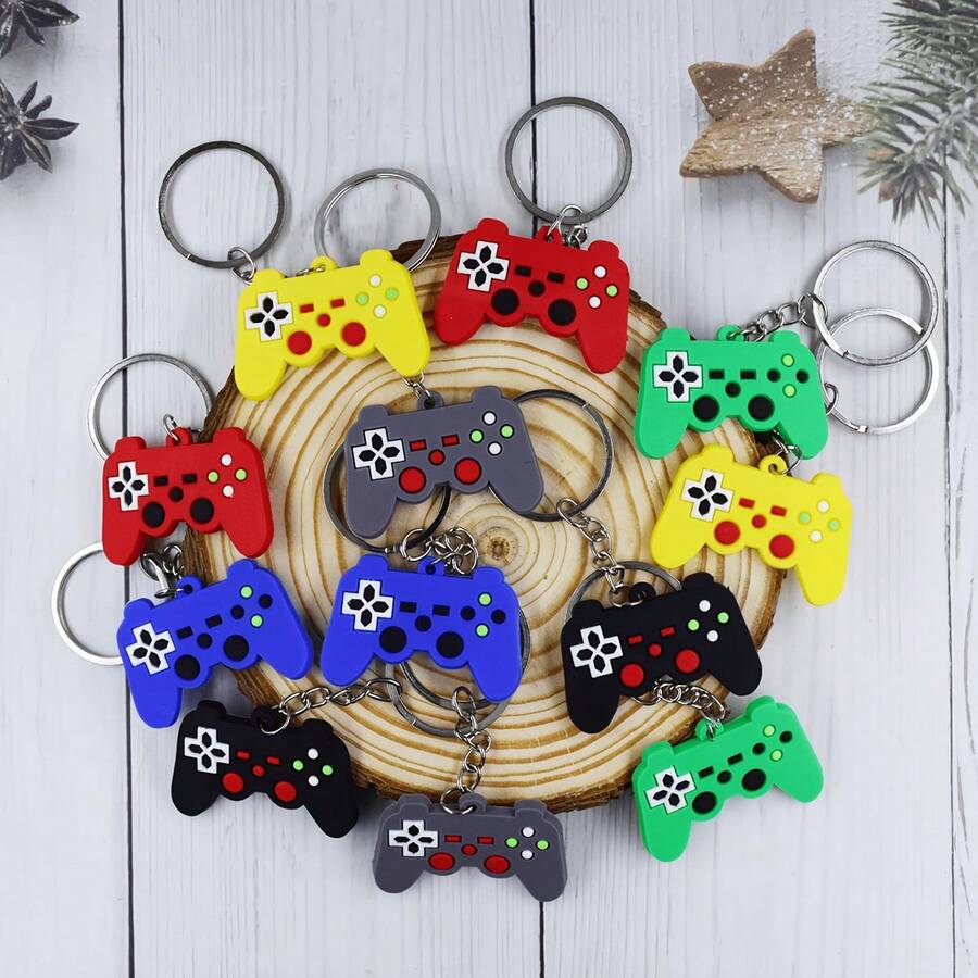 6PCS Game Controller Keychain - Random Color - Electronic Game Theme Party Favor, Backpack Pendant, Birthday Party Favor, Gift Bag Filler - A - View 1