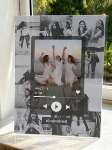 1pc Customized Song Acrylic Template, Best Friend Photo Collage, Suitable As Couple Anniversary Gift, Office Desk Decor, Photo Customization, Customizable Item, Adult Bedroom Decor - Multicolor - View 7