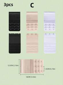 3 piezas Ganchos extensores de sujetador, Clips de extensión de sujetador, Accesorios de ropa interior - Multicolor - Ver 10
