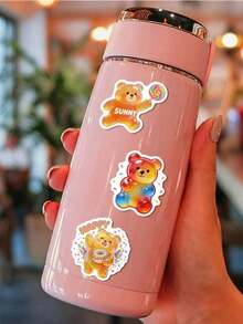 somoving Paket 50 Stiker Beruang Gummy Warna-warni Gaya Manis dan Imut Desain Warna yang Kaya Pola Beruang Gummy Warna-warni Stiker Beruang Gummy untuk Dekorasi Buku Catatan dan Botol Minum - MultiWarna - View 3