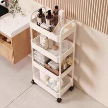 Multifunctional Rolling Storage Cart - A Universal Storage Solution For Kitchens, Living Rooms And Bedrooms - Can Store Stationery, Snacks, Small Items, Etc. - Made Of Durable Plastic Material, Multi-Purpose Trolley, Vertical Storage Rack - Multicolor - View 6