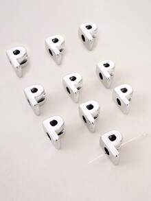 10pcs Optional Gold/Silver Large Hole 26 Uppercase Alphabet Beads Electroplated DIY Phone Chain Keychain Bag Charm Jewelry Accessories - Multicolor - View 37