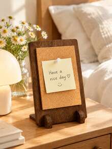 1PC Desktop Cork Message Board, Vertical Felt Board, Desktop Push Pin Note Photo Display Rack, Mini Bulletin Board, Suitable For Rural Desktop Message Boards In Bars, Bedrooms, And Living Rooms. - Multicolor - View 1