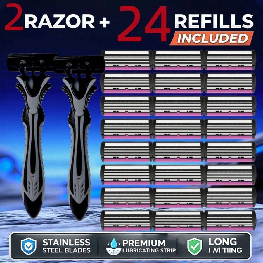 6-Layer Manual Razor Blade Beauty Tool With Trimmer, Replaceable Blades And Razor Holder,Su,Itable For Men's Hair Removal, Facial Hair Removal, Hair Clipper, Hairdressing,Personal Care And Gifts, 10 Occasions Perfect For Men's Grooming Essential Tool