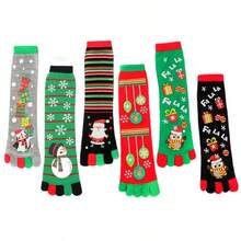 1 Pair Funny Christmas Creative Socks, Santa Claus Snowman Split Toe Socks, Women's Christmas Gift - Multicolor - View 6