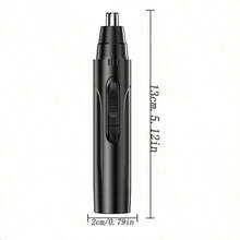 AXH. 2-In-1 Electric Nose Hair Trimmer Ear Face Eyebrow Hair Cleaning & Grooming Tool Home Use Unisex Nose Hair Remover Facial Care Kit - Black - View 3