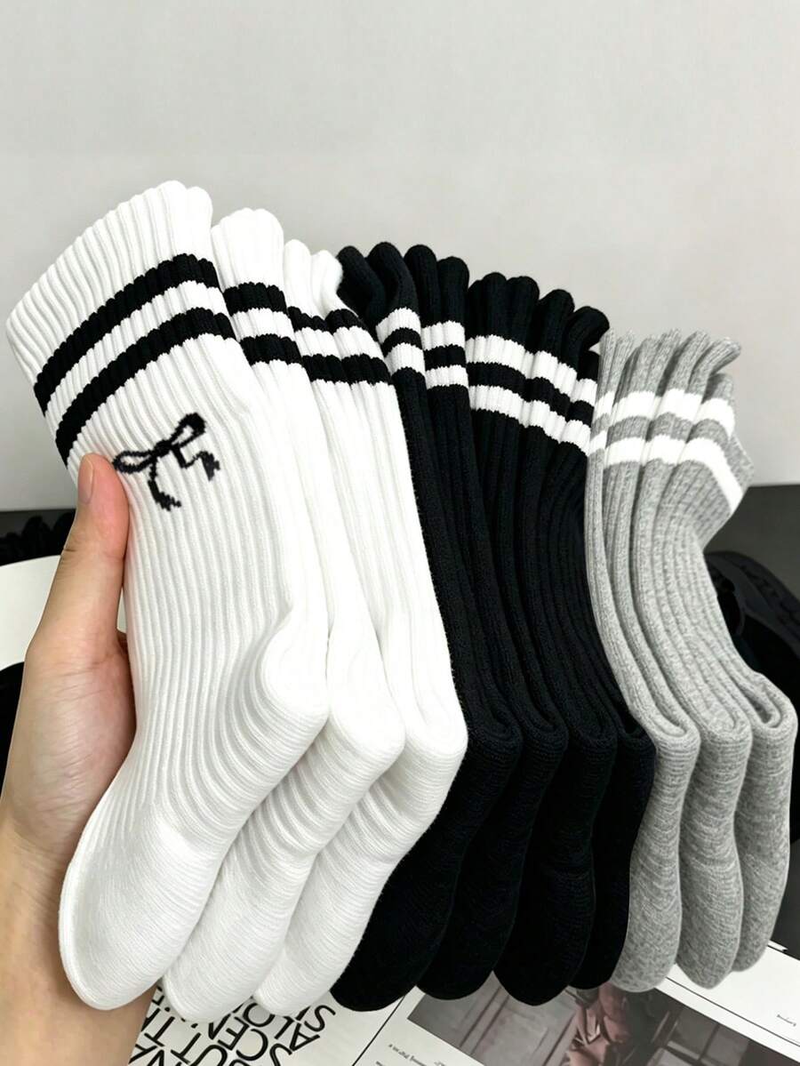 1/3/5/10 Pairs Men's Mid-Calf Socks, Breathable Moisture-Wicking Soft, Comfortable All Season, Suitable For Sports/Daily/Casual - Multicolor - View 1